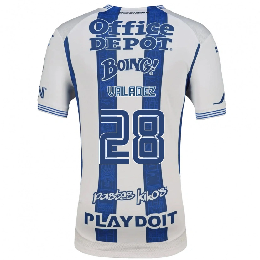 Danxen Hombre Camiseta Julia Valadez #28 Blanco Azul Marino 1ª Equipación 2026/27 La Camisa México