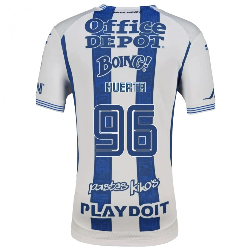 Danxen Hombre Camiseta Edwin Huerta #96 Blanco Azul Marino 1ª Equipación 2026/27 La Camisa México