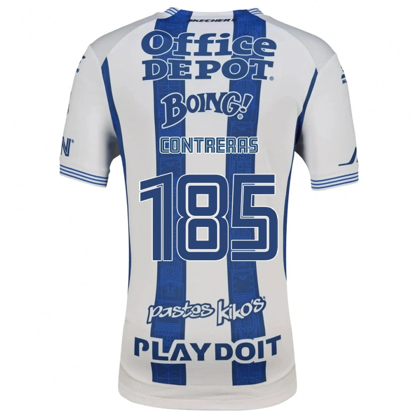 Danxen Hombre Camiseta Ari Contreras #185 Blanco Azul Marino 1ª Equipación 2026/27 La Camisa México