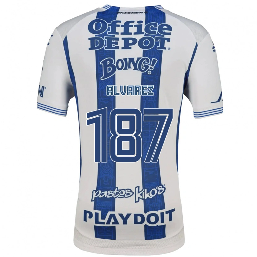 Danxen Hombre Camiseta Gael Álvarez #187 Blanco Azul Marino 1ª Equipación 2026/27 La Camisa México