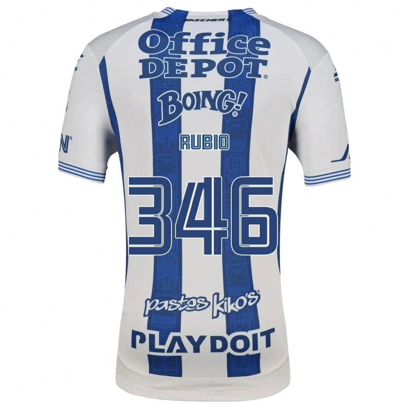 Danxen Hombre Camiseta Mateo Rubio #346 Blanco Azul Marino 1ª Equipación 2026/27 La Camisa México