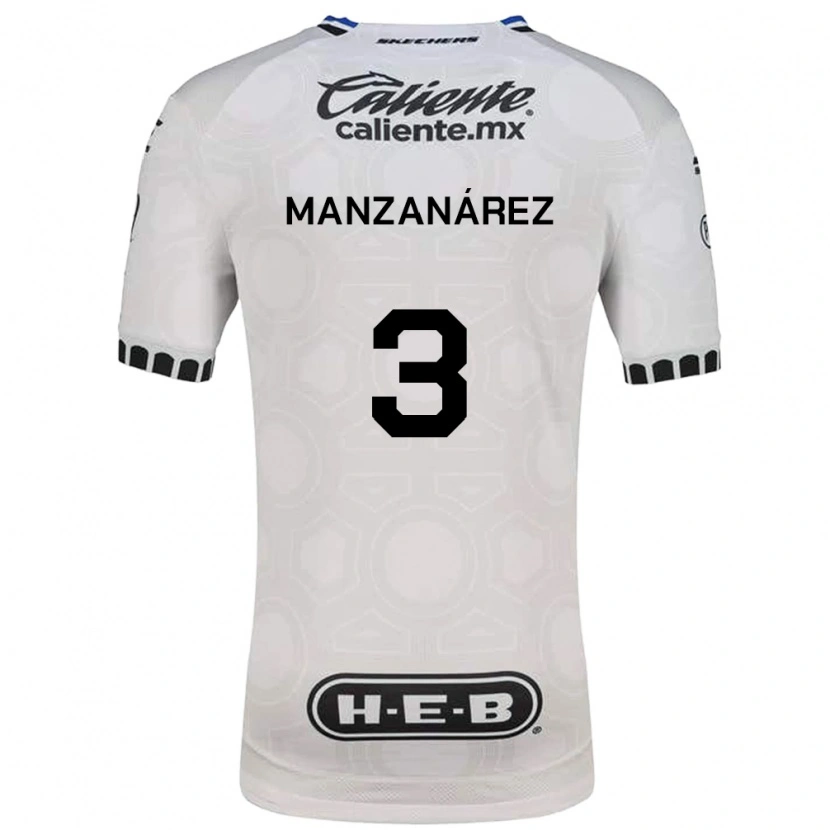 Danxen Hombre Camiseta Óscar Manzanárez #3 Blanco Negro Azul 1ª Equipación 2026/27 La Camisa México