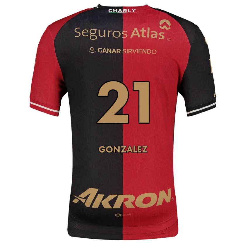 Danxen Hombre Camiseta Sarahí González #21 Rojo Negro Marrón 1ª Equipación 2026/27 La Camisa México