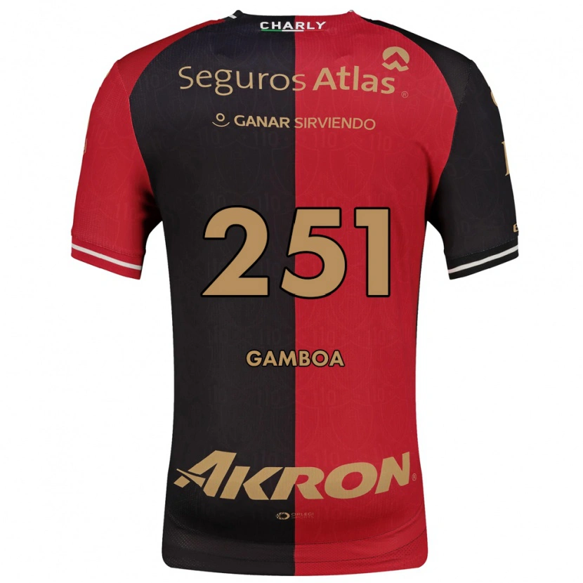 Danxen Hombre Camiseta Luis Gamboa #251 Rojo Negro Marrón 1ª Equipación 2026/27 La Camisa México