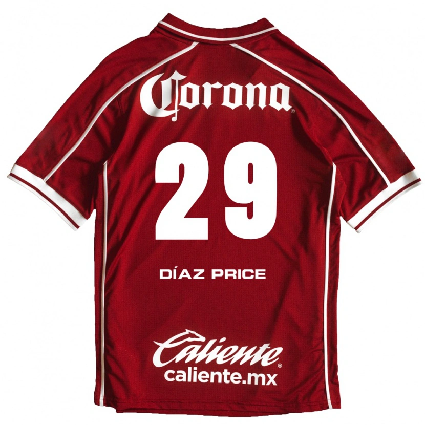 Danxen Hombre Camiseta Jorge Díaz Price #29 Blanco Rojo 1ª Equipación 2026/27 La Camisa México