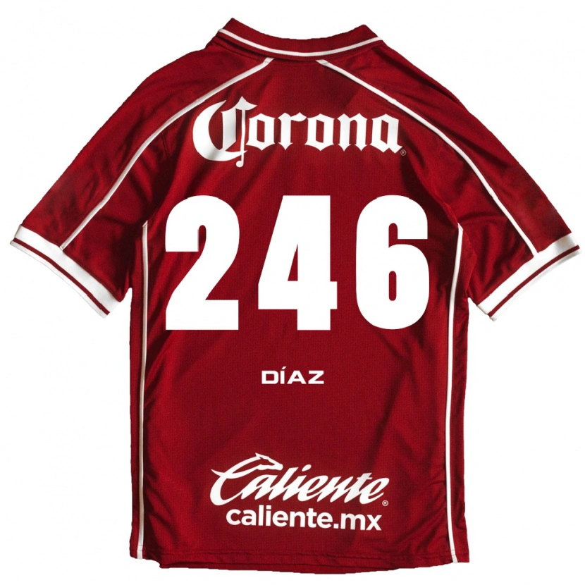 Danxen Hombre Camiseta César Díaz #246 Blanco Rojo 1ª Equipación 2026/27 La Camisa México