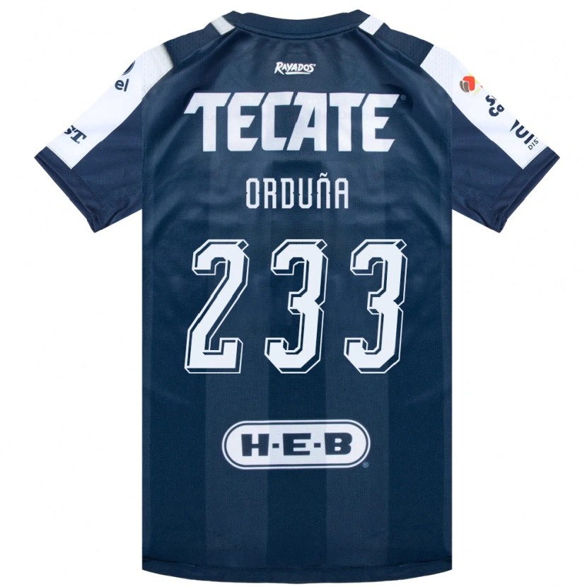 Danxen Hombre Camiseta Jonathan Orduña #233 Azul Tinta Blanco Rojo 1ª Equipación 2026/27 La Camisa México