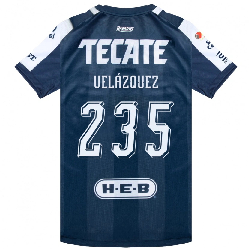 Danxen Hombre Camiseta Álvaro Velázquez #235 Azul Tinta Blanco Rojo 1ª Equipación 2026/27 La Camisa México