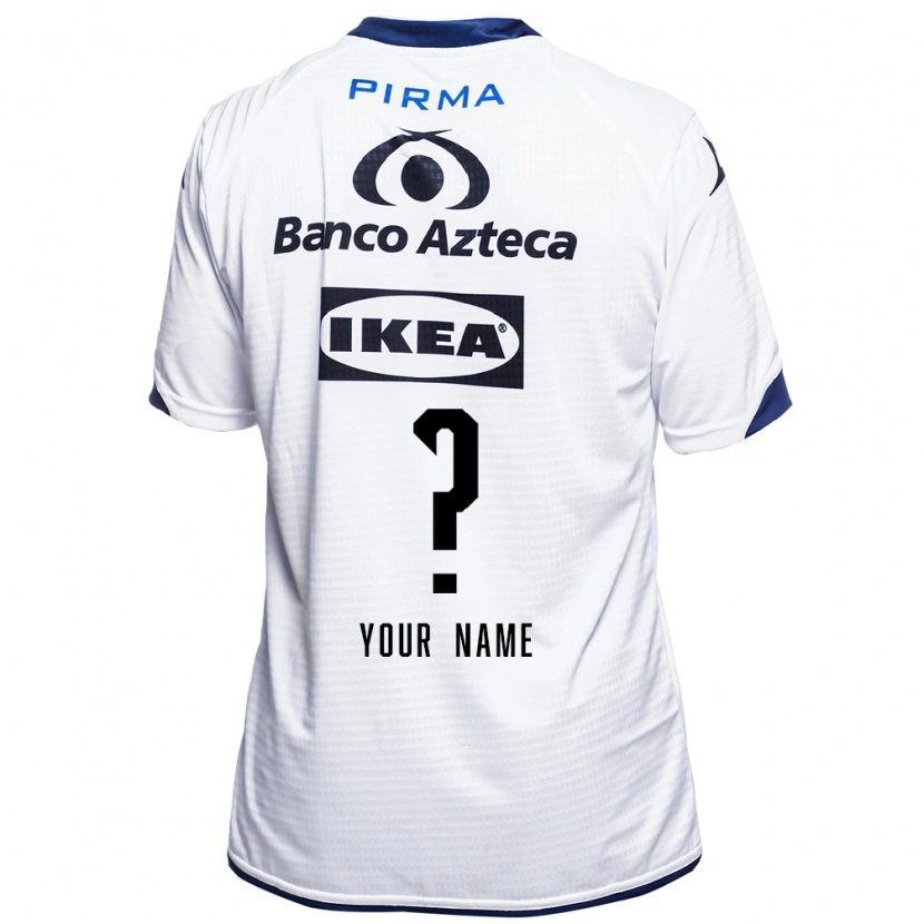 Danxen Hombre Camiseta Su Nombre #0 Blanco Negro Azul 1ª Equipación 2026/27 La Camisa México