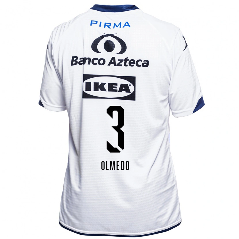 Danxen Hombre Camiseta Sebastián Olmedo #3 Blanco Negro Azul 1ª Equipación 2026/27 La Camisa México