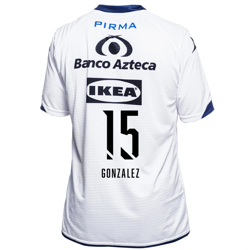 Danxen Hombre Camiseta Jaqueline González #15 Blanco Negro Azul 1ª Equipación 2026/27 La Camisa México