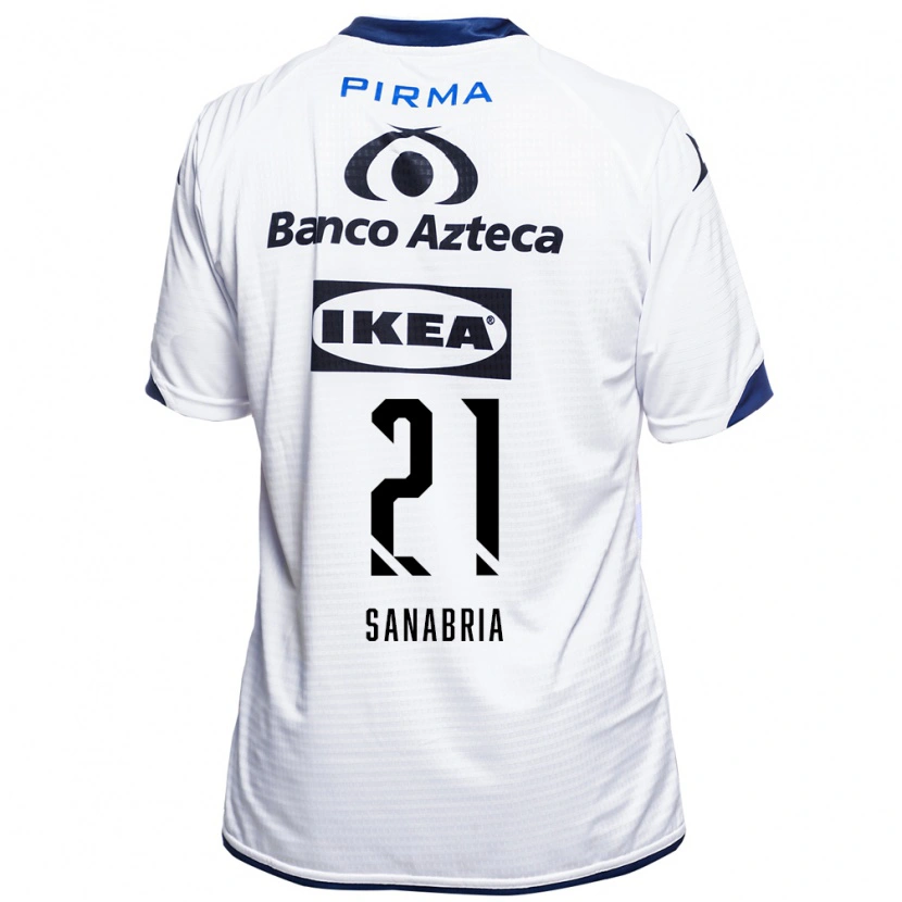 Danxen Hombre Camiseta Sergio Sanabria #21 Blanco Negro Azul 1ª Equipación 2026/27 La Camisa México