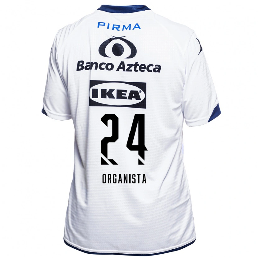Danxen Hombre Camiseta Alejandro Organista #24 Blanco Negro Azul 1ª Equipación 2026/27 La Camisa México