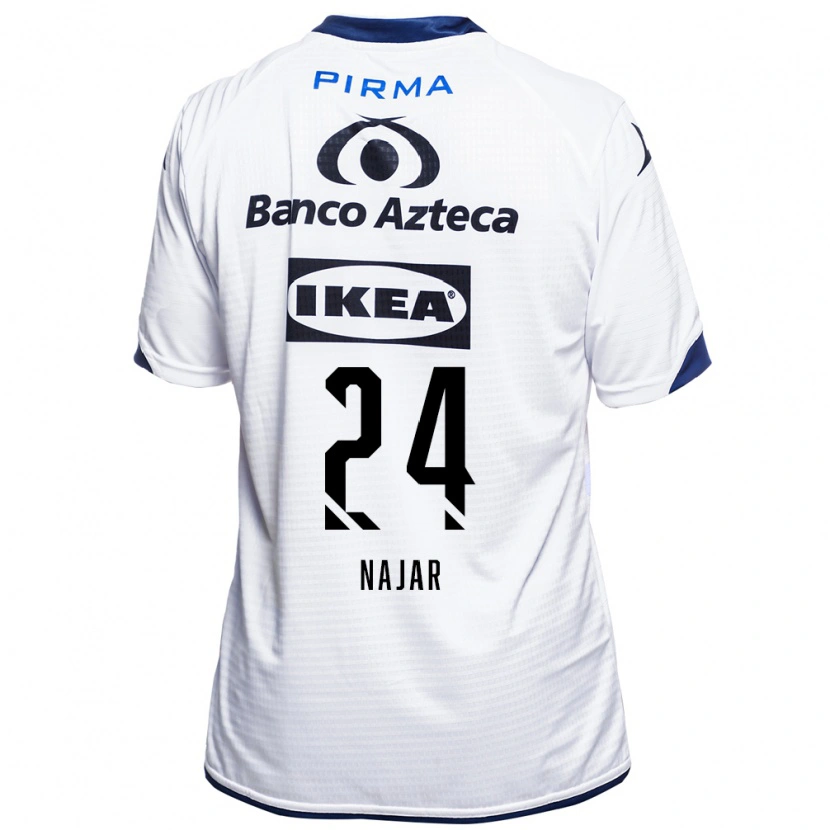 Danxen Hombre Camiseta Ivonne Najar #24 Blanco Negro Azul 1ª Equipación 2026/27 La Camisa México