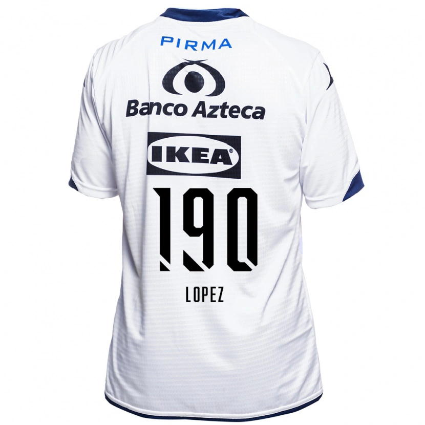Danxen Hombre Camiseta Josué López #190 Blanco Negro Azul 1ª Equipación 2026/27 La Camisa México