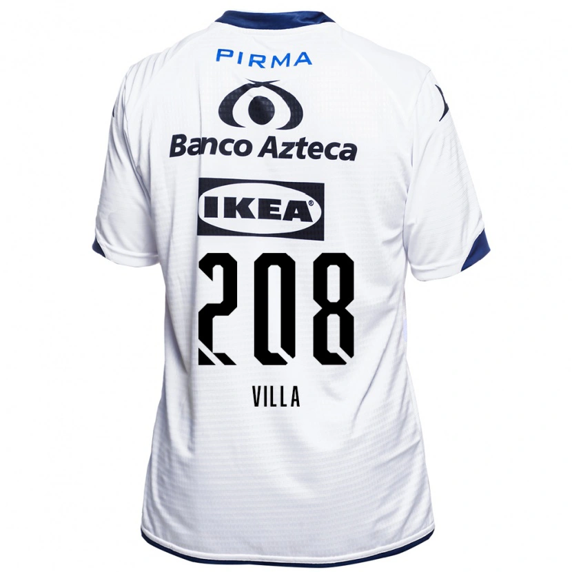 Danxen Hombre Camiseta Patrick Villa #208 Blanco Negro Azul 1ª Equipación 2026/27 La Camisa México