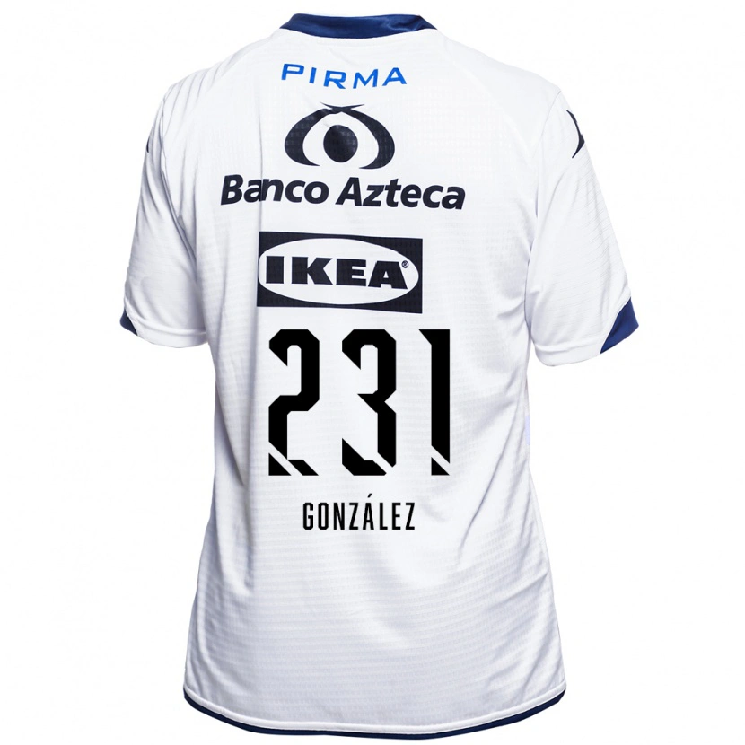 Danxen Hombre Camiseta Ángel González #231 Blanco Negro Azul 1ª Equipación 2026/27 La Camisa México