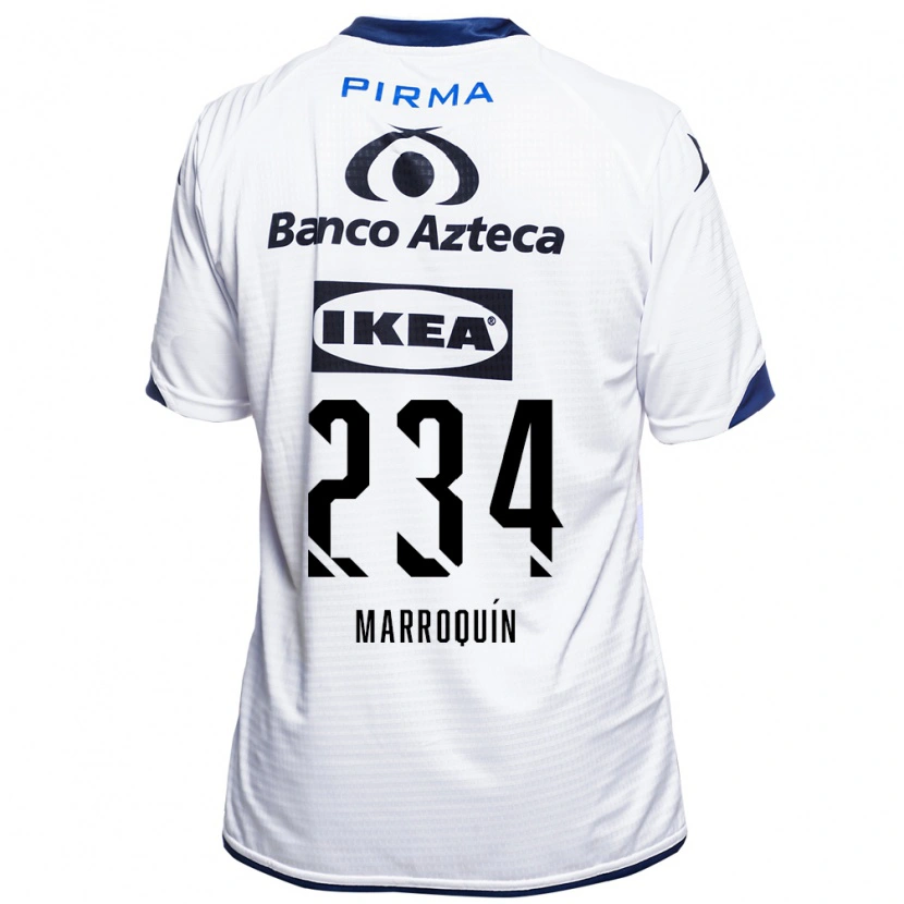 Danxen Hombre Camiseta Luis Marroquín #234 Blanco Negro Azul 1ª Equipación 2026/27 La Camisa México