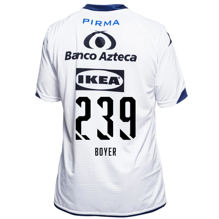 Danxen Hombre Camiseta Mateo Boyer #239 Blanco Negro Azul 1ª Equipación 2026/27 La Camisa México