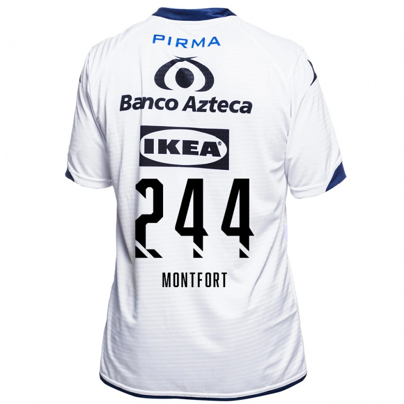 Danxen Hombre Camiseta Bruno Montfort #244 Blanco Negro Azul 1ª Equipación 2026/27 La Camisa México