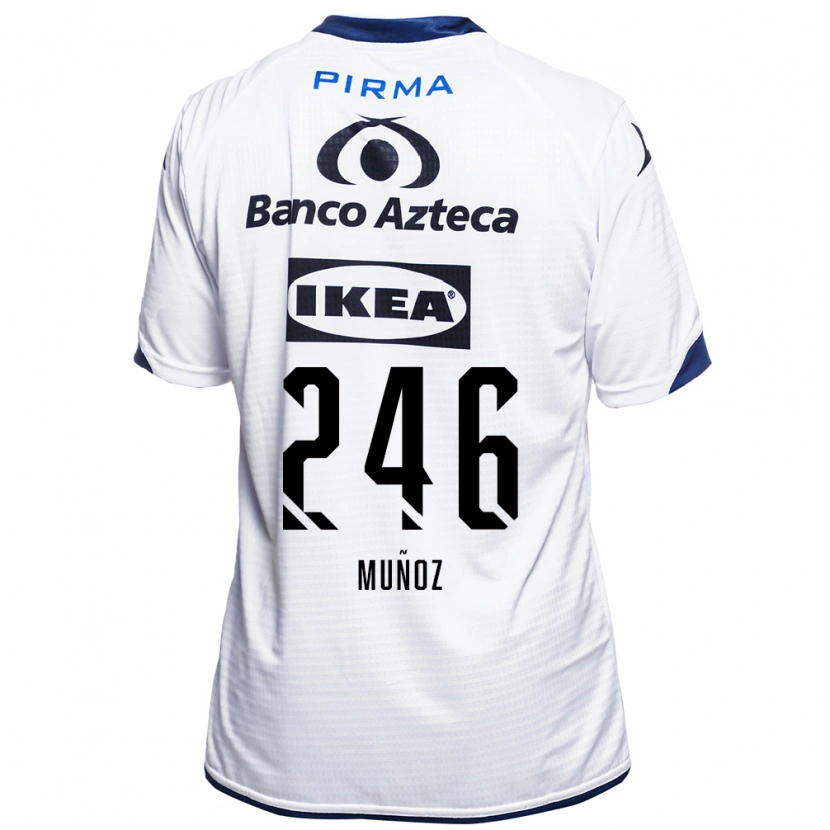 Danxen Hombre Camiseta Zamier Muñoz #246 Blanco Negro Azul 1ª Equipación 2026/27 La Camisa México
