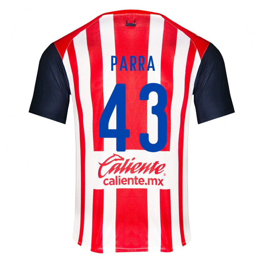 Danxen Hombre Camiseta Rodrigo Parra #43 Rojo Negro Blanco 1ª Equipación 2026/27 La Camisa México