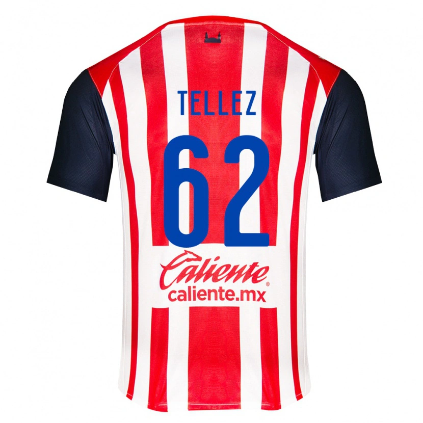 Danxen Hombre Camiseta Brandon Téllez #62 Rojo Negro Blanco 1ª Equipación 2026/27 La Camisa México
