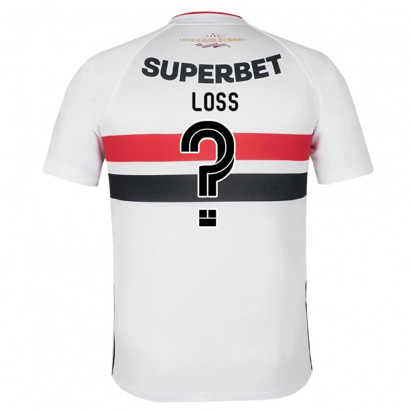 Danxen Hombre Camiseta Lucas Loss #0 Blanco Rojo Negro 1ª Equipación 2026/27 La Camisa México