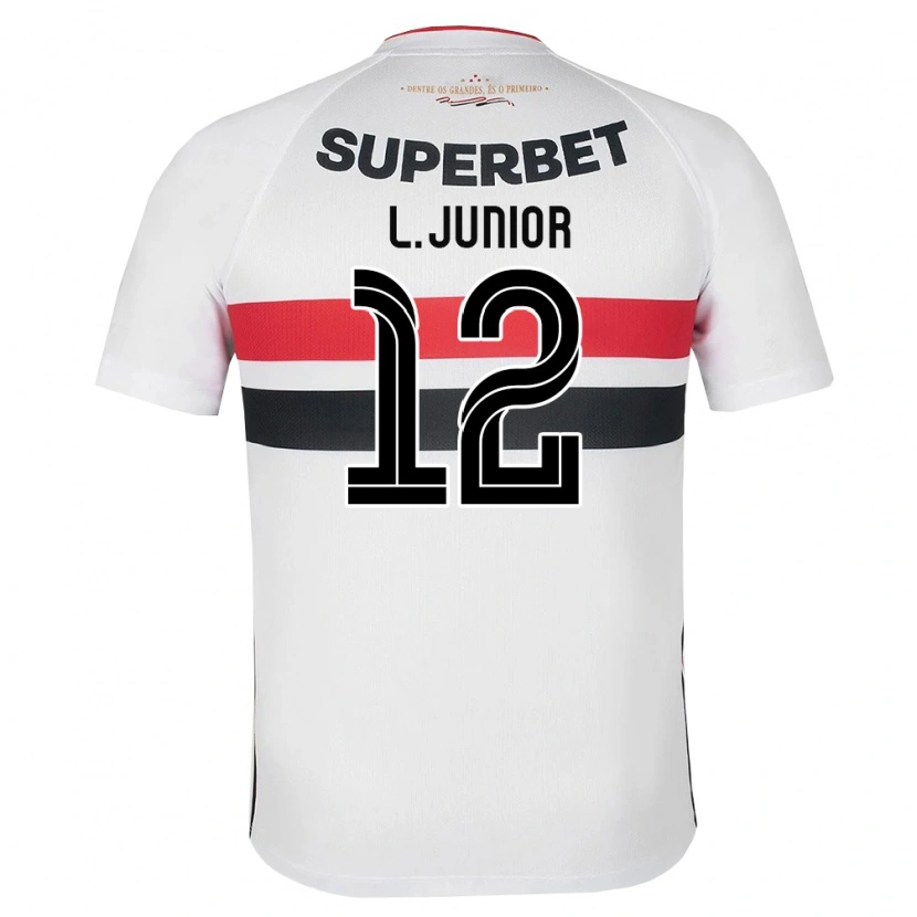 Danxen Hombre Camiseta Luciano Anacleto Junior #12 Blanco Rojo Negro 1ª Equipación 2026/27 La Camisa México