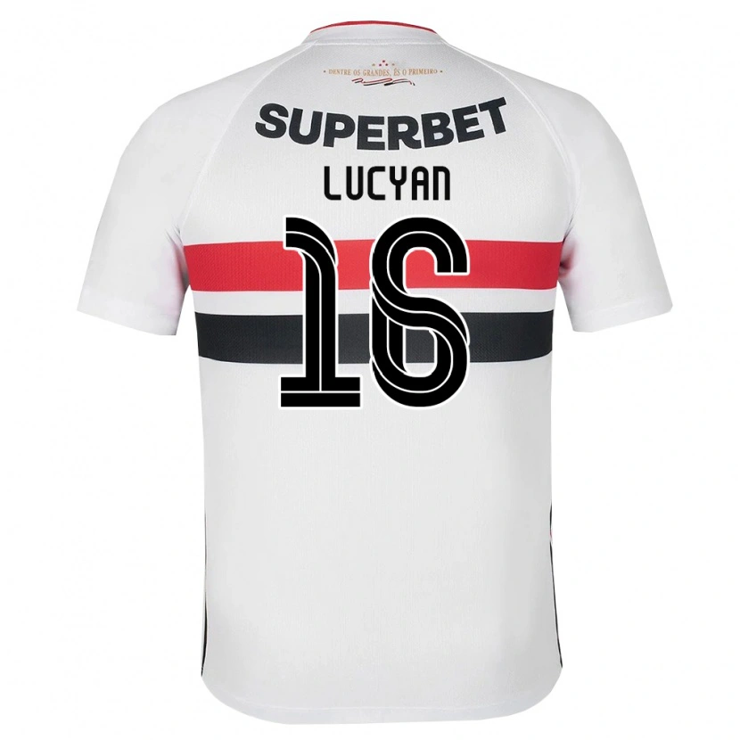 Danxen Hombre Camiseta Lucyan Gabriel Arruda Delgado #16 Blanco Rojo Negro 1ª Equipación 2026/27 La Camisa México