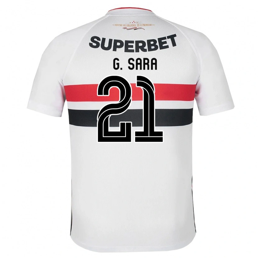 Danxen Hombre Camiseta Gabriel Sara #21 Blanco Rojo Negro 1ª Equipación 2026/27 La Camisa México