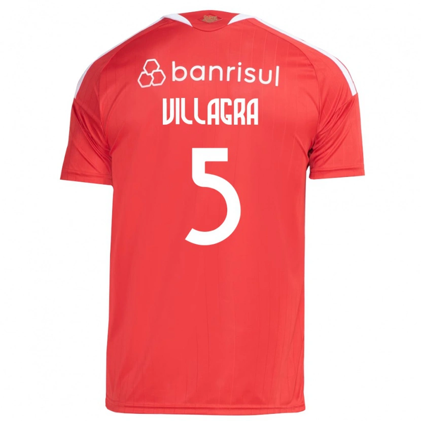 Danxen Hombre Camiseta Rodrigo Villagra #5 Rojo Blanco 1ª Equipación 2026/27 La Camisa México
