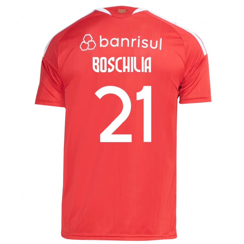 Danxen Hombre Camiseta Gabriel Boschilia #21 Rojo Blanco 1ª Equipación 2026/27 La Camisa México