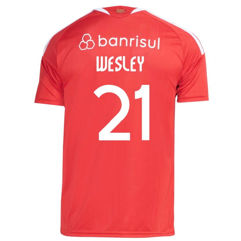 Danxen Hombre Camiseta Wesley #21 Rojo Blanco 1ª Equipación 2026/27 La Camisa México