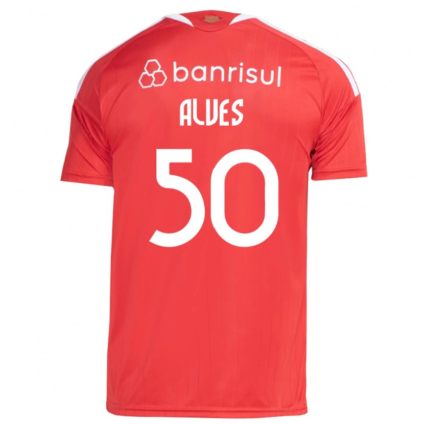 Danxen Hombre Camiseta Kauan Alves #50 Rojo Blanco 1ª Equipación 2026/27 La Camisa México