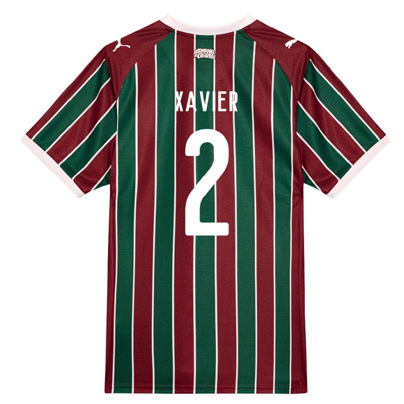 Danxen Hombre Camiseta Samuel Xavier #2 Verde Borgoña Blanco 1ª Equipación 2026/27 La Camisa México