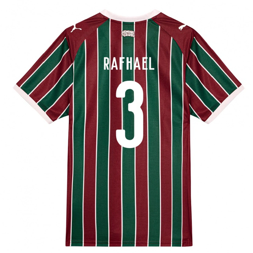 Danxen Hombre Camiseta Rafhael Vinícius Silva #3 Verde Borgoña Blanco 1ª Equipación 2026/27 La Camisa México