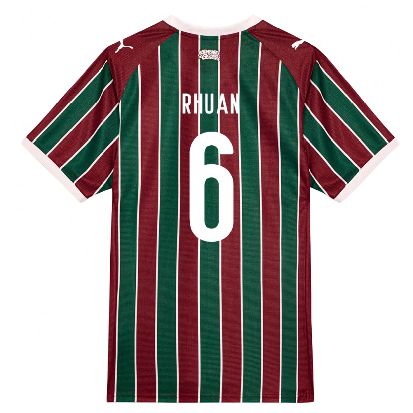 Danxen Hombre Camiseta Rhuan Wallace Stoeberl Barboza #6 Verde Borgoña Blanco 1ª Equipación 2026/27 La Camisa México