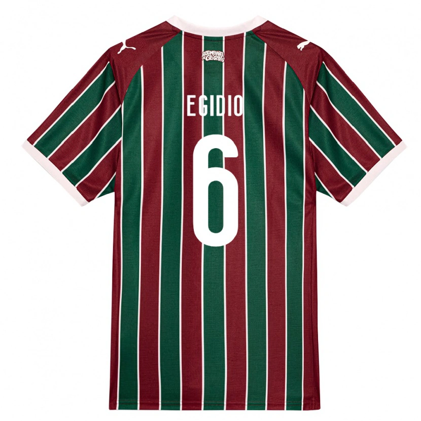 Danxen Hombre Camiseta Egidio #6 Verde Borgoña Blanco 1ª Equipación 2026/27 La Camisa México