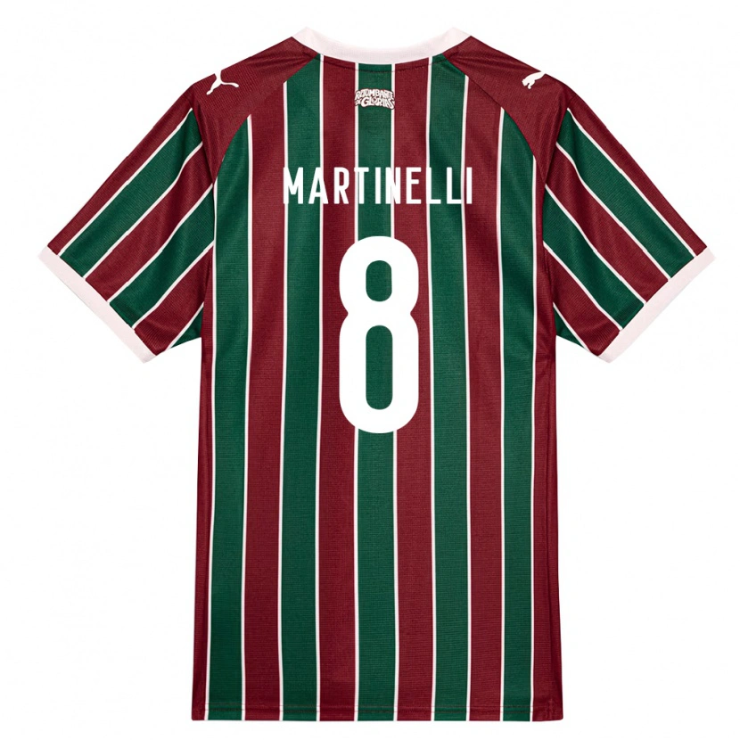 Danxen Hombre Camiseta Matheus Martinelli Lima #8 Verde Borgoña Blanco 1ª Equipación 2026/27 La Camisa México