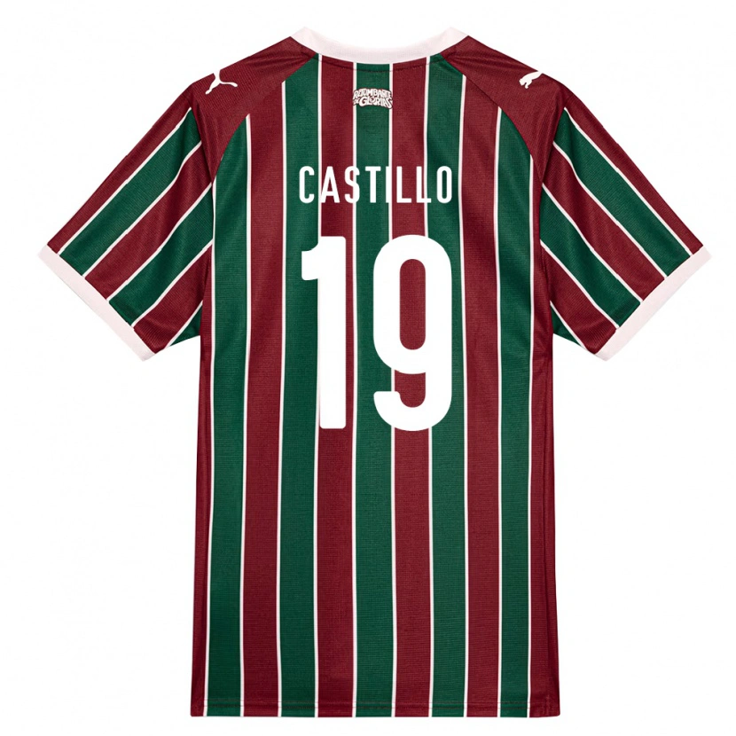 Danxen Hombre Camiseta Rodrigo Castillo #19 Verde Borgoña Blanco 1ª Equipación 2026/27 La Camisa México