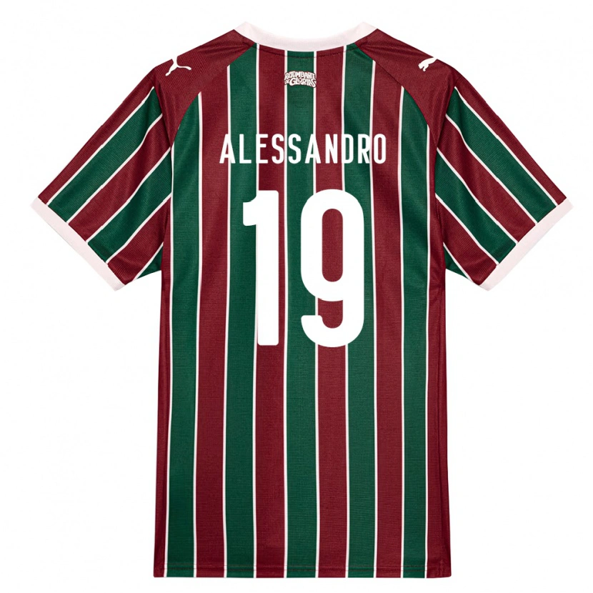 Danxen Hombre Camiseta Alessandro Chaves Da Silva #19 Verde Borgoña Blanco 1ª Equipación 2026/27 La Camisa México