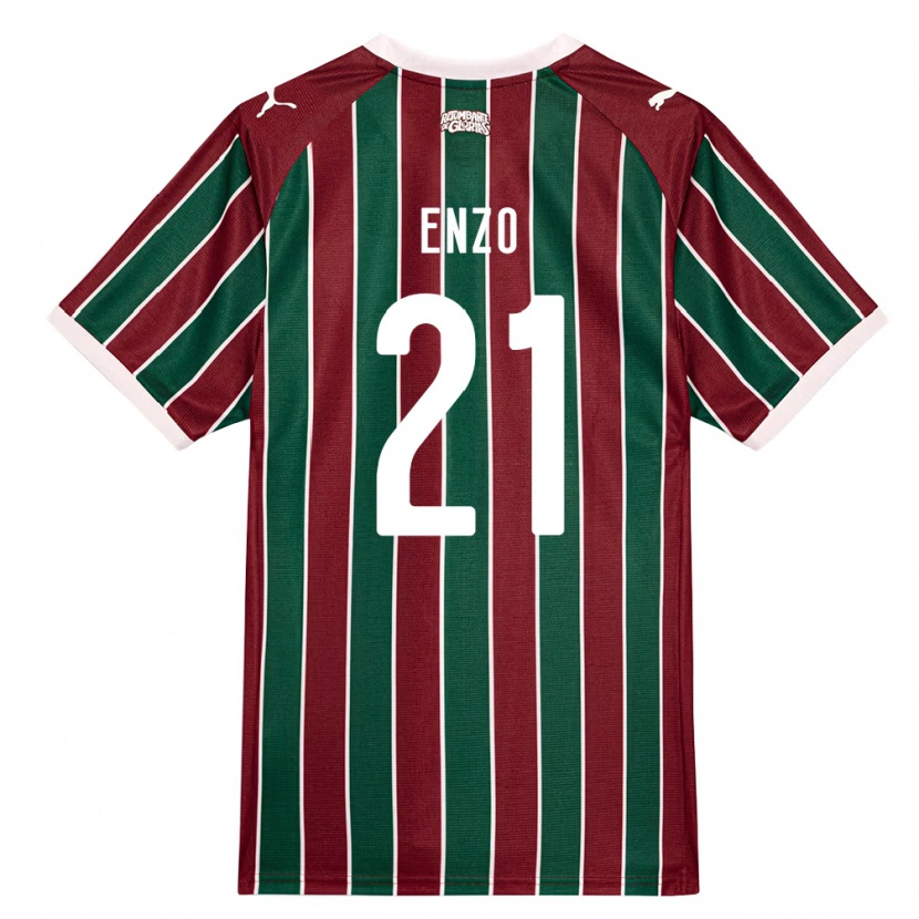Danxen Hombre Camiseta Enzo Munerato Sene #21 Verde Borgoña Blanco 1ª Equipación 2026/27 La Camisa México