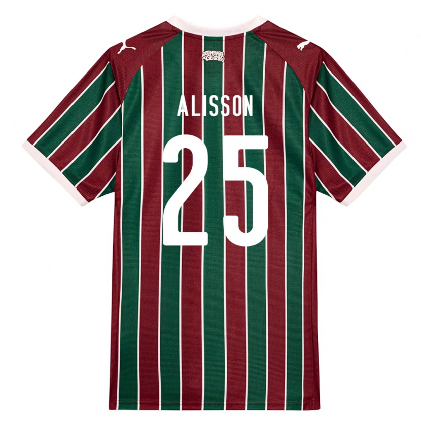 Danxen Hombre Camiseta Alisson Euler De Freitas Castro #25 Verde Borgoña Blanco 1ª Equipación 2026/27 La Camisa México