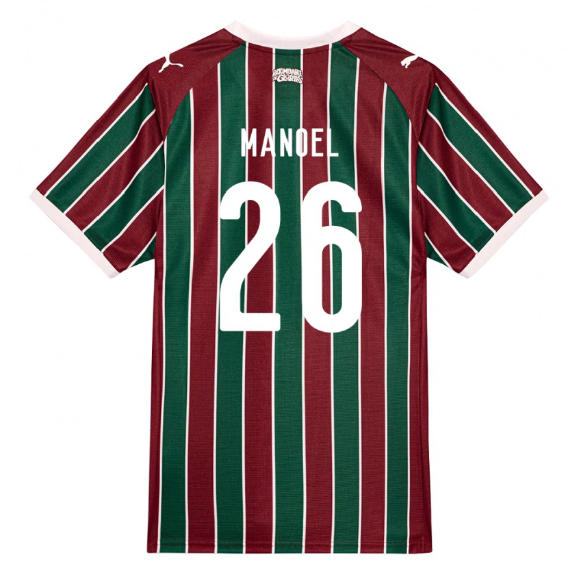 Danxen Hombre Camiseta Manoel #26 Verde Borgoña Blanco 1ª Equipación 2026/27 La Camisa México
