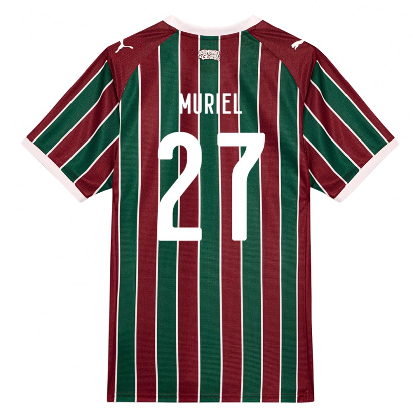 Danxen Hombre Camiseta Muriel #27 Verde Borgoña Blanco 1ª Equipación 2026/27 La Camisa México