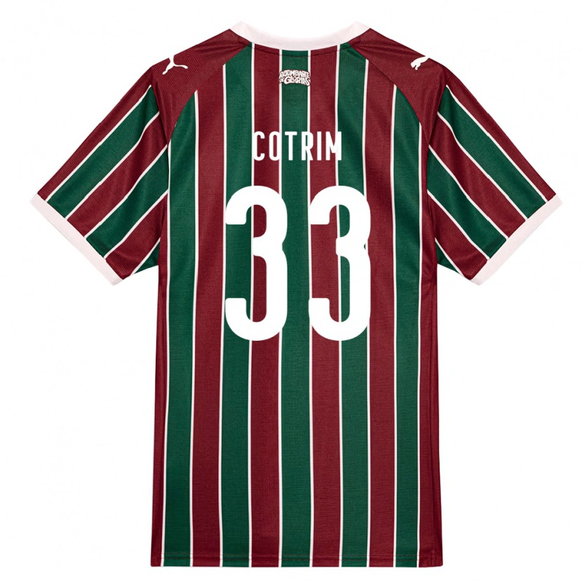Danxen Hombre Camiseta Bruna Cotrim #33 Verde Borgoña Blanco 1ª Equipación 2026/27 La Camisa México
