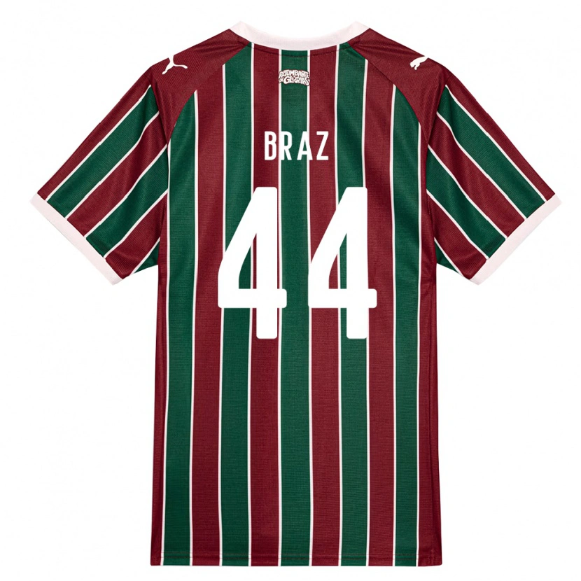 Danxen Hombre Camiseta David Braz #44 Verde Borgoña Blanco 1ª Equipación 2026/27 La Camisa México