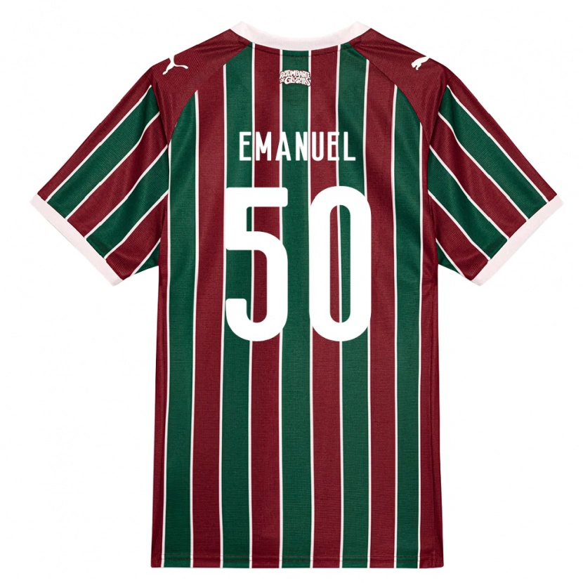 Danxen Hombre Camiseta Lucas Emanuel #50 Verde Borgoña Blanco 1ª Equipación 2026/27 La Camisa México
