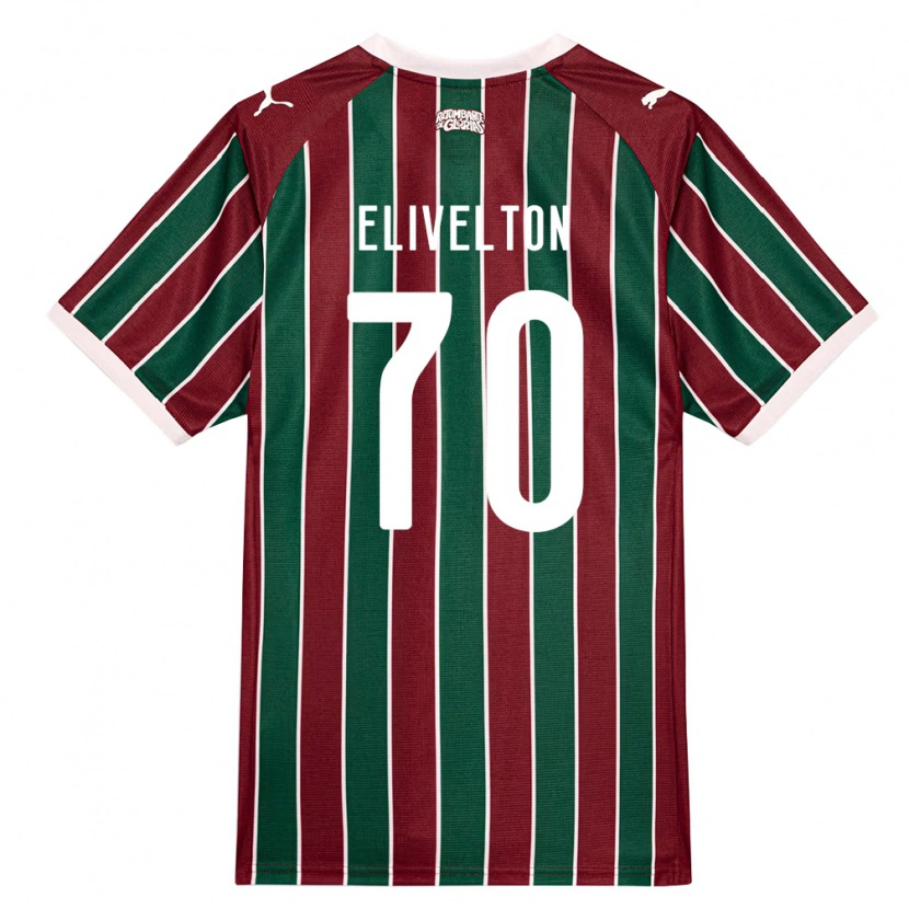 Danxen Hombre Camiseta Elivelton Guedes Alves Da Silva #70 Verde Borgoña Blanco 1ª Equipación 2026/27 La Camisa México